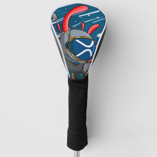 XRP-Astronaut zum MOND - XRP-Kryptowährung Golf Headcover (Vorderseite)