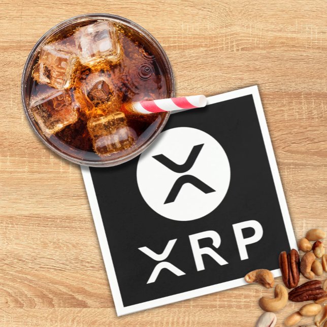XRP Black Crypto Currency-Party Serviette (Black XRP cocktail napkins for Crypto Currency enthusiast parties)