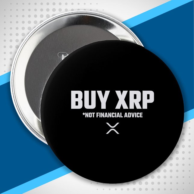XRP Crypto Meme Not Financial Advice Disclaimer Button (Von Creator hochgeladen)
