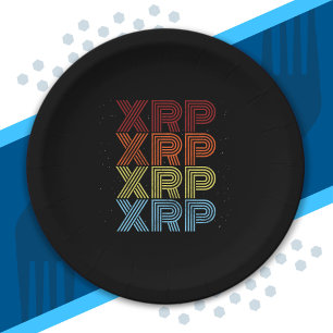 XRP Crypto Retro Vintage Cryptowährungs-Meme Pappteller