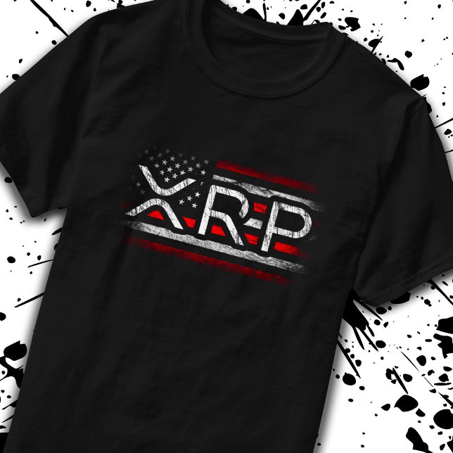 XRP Crypto Währung Kryptowährung American Flag T-Shirt (Von Creator hochgeladen)