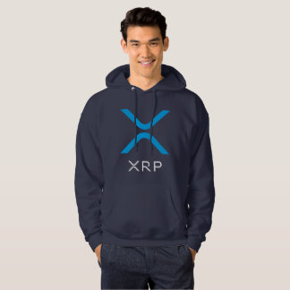 XRP Kräuselungblauer u. weißer Logo| Hoodie