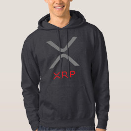XRP Kräuselunggrauer u. roter Logo| Hoodie