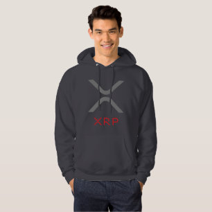 XRP Kräuselunggrauer u. roter Logo Hoodie