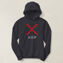 XRP Kräuselungroter u. weißer Logo| Hoodie