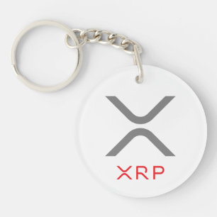 XRP Kräuselungs-grauer u. roter des Logo- Schlüsselanhänger