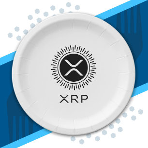 XRP Kryptowährung Krypto Decorative Circle Logo Pappteller