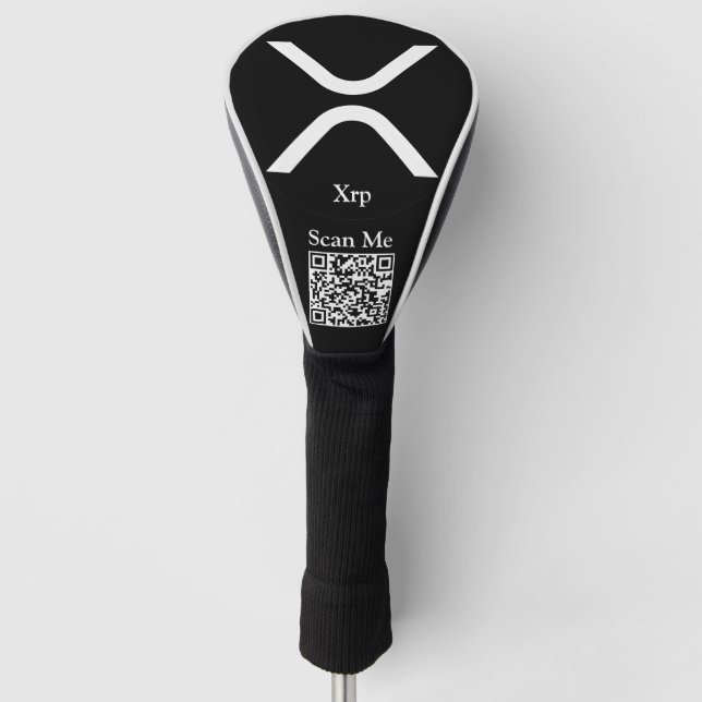 XRP Kryptowährung Qr-Code Golf Headcover (Vorderseite)