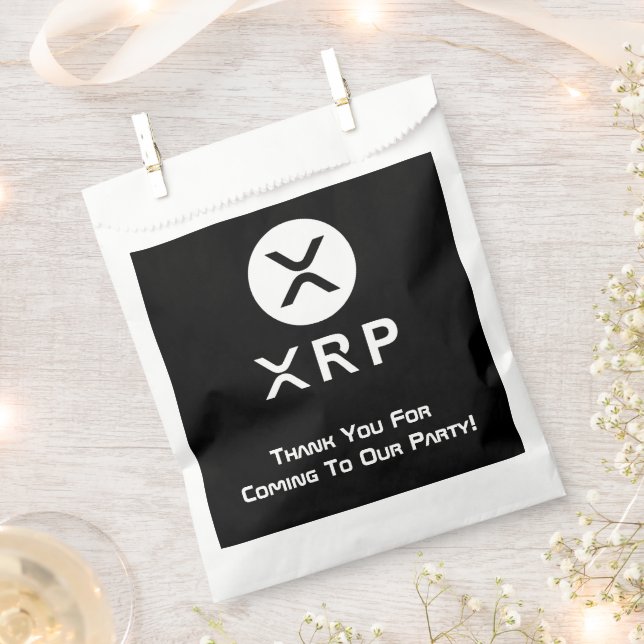XRP Party Schwarz-Weiß-Krypto-Währung Geschenktütchen (Ausgeschnitten)