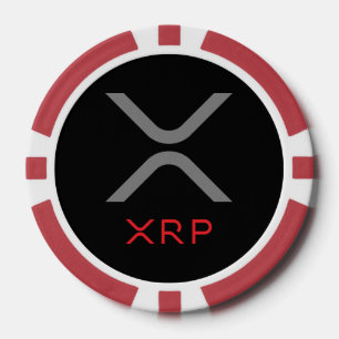 XRP Ripple Grau & Rot Logo   Poker Chips