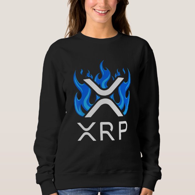 XRP - XRP-Kryptowährung - XRP-Logo - Blaue Flammen Sweatshirt (Vorderseite)
