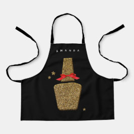 XS Nail SALON Schürze - Goldener Nagellack