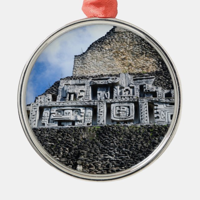 Xunantunich Mayan Ruin in Belize Silbernes Ornament (Vorne)