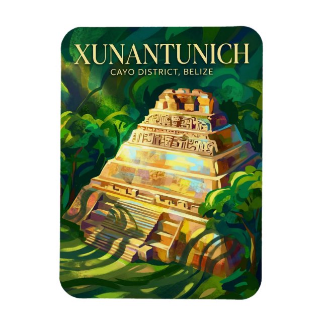 Xunantunich Mayan Ruinen Belize Magnet (Vertikal)