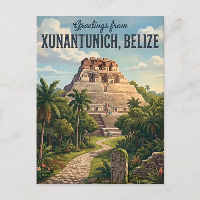 Xunantunich Mayan Ruinen Belize Postkarte (Vorderseite)