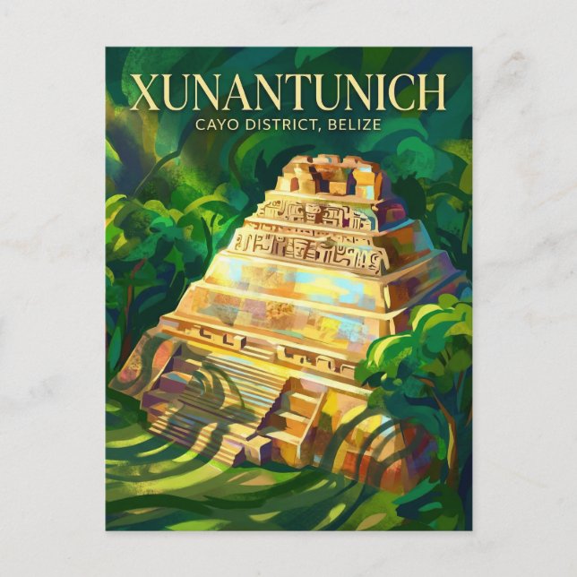 Xunantunich Mayan Ruinen Belize Postkarte (Vorderseite)