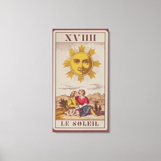 XVIIII Le Soleil, französische Tarot-Karte der Son Leinwanddruck (Vorderseite)