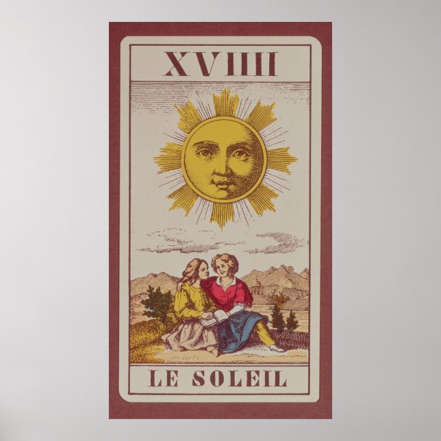 XVIIII Le Soleil, französische Tarot-Karte der Son Poster (Vorne)