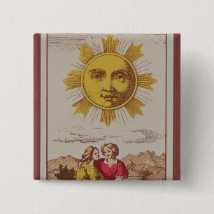 XVIIII Le Soleil, französische Tarotkarte des Sun Button