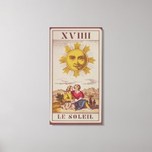 XVIIII Le Soleil, französische Tarotkarte des Sun Leinwanddruck