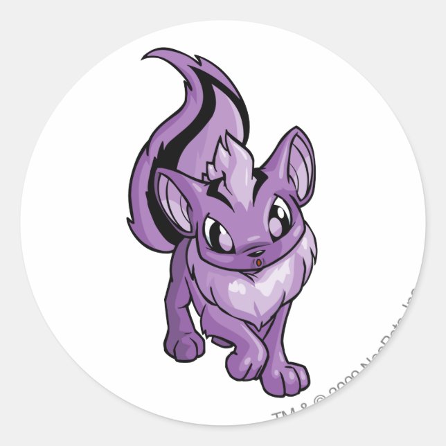 Xweetok Lila Runder Aufkleber (Vorderseite)