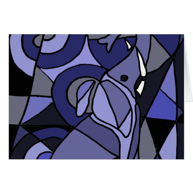 XX abstrakter Kunst-Elefant (Vorderseite (Horizontal))