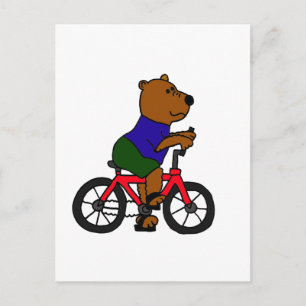 XX- Bärenradfahren-Cartoon Postkarte