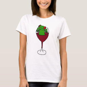 XX Baum-Frosch in einem Wein-Glas T-Shirt