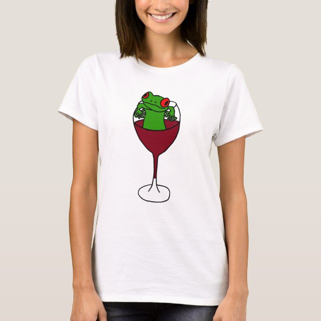 XX Baum-Frosch in einem Wein-Glas T-Shirt (Vorderseite)