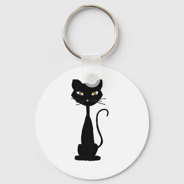 XX - Design der Black Kitty Cat Art Schlüsselanhänger (Vorderseite)