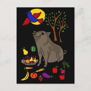 XX - Design der Pot Bellied Pig und Fruchtfolk Postkarte