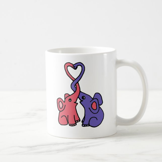 XX Elefant-Liebe-Cartoon Tasse (Rechts)