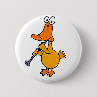XX Ente, die den Clarinet spielt Button
