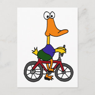 XX- Entenfahrrad-Cartoon Postkarte