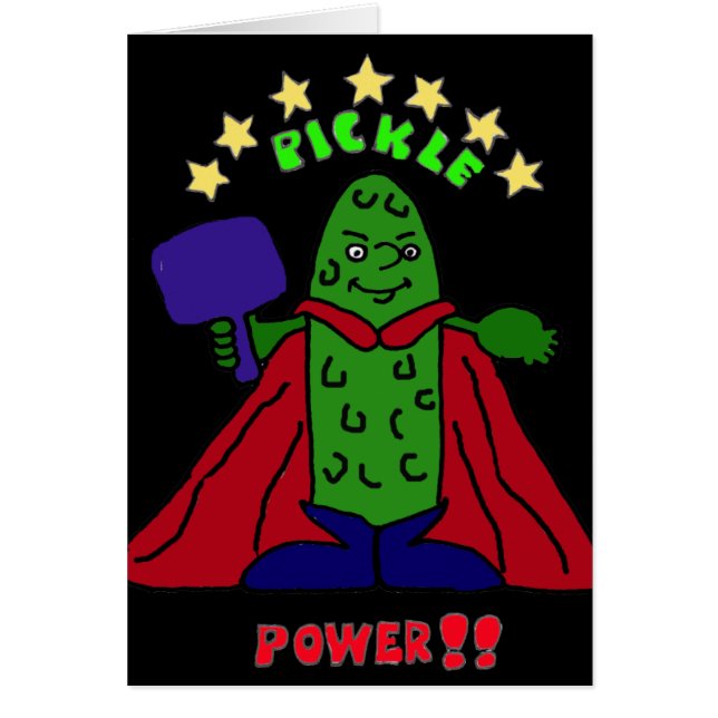 XX Essiggurken-PowerSuperhero Pickleball Cartoon (Vorne)