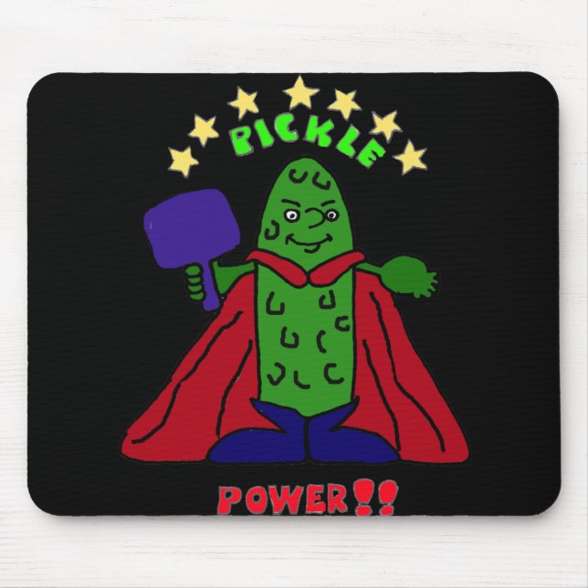 XX Essiggurken-PowerSuperhero Pickleball Cartoon Mousepad (Vorne)