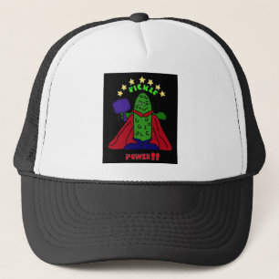 XX Essiggurken-PowerSuperhero Pickleball Cartoon Truckerkappe