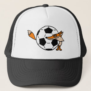 XX- Fox Hinter einem Fußballball Kunst Truckerkappe