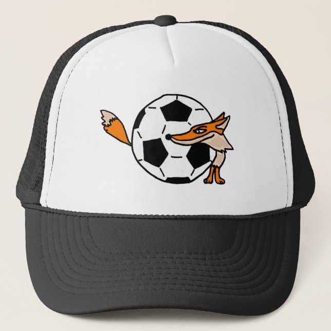 XX- Fox Hinter einem Fußballball Kunst Truckerkappe (Vorderseite)
