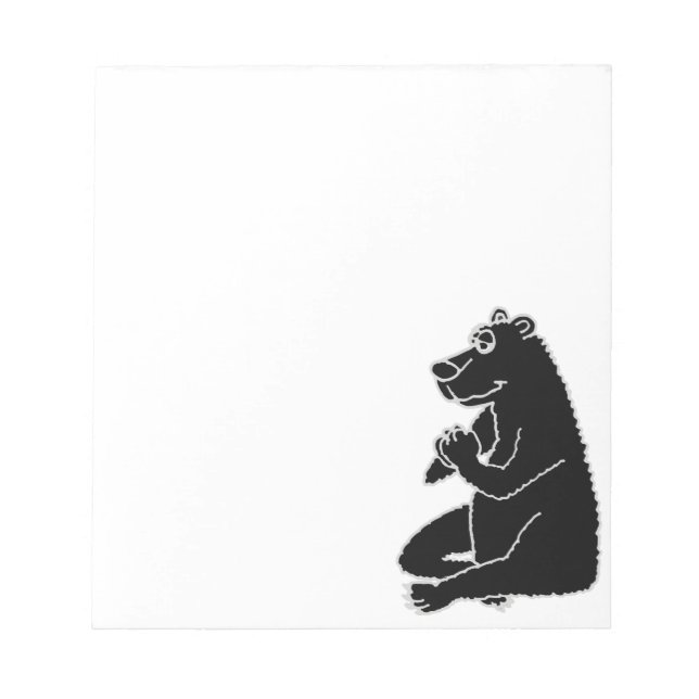 XX - Funny Black Bar doing Yoga Notizblock (Vorderseite)