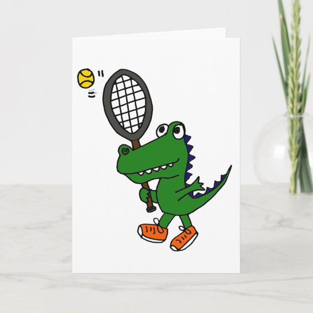 XX - Funny Gator spielt Tennis Karte (Vorderseite)