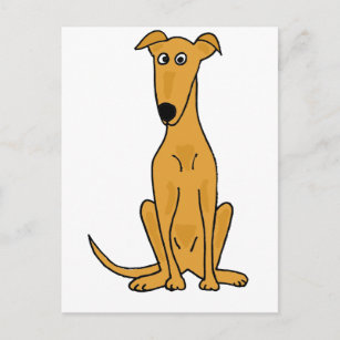 XX - Funny Greyhound Dog Cartoon Postkarte