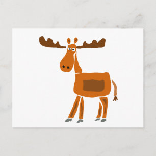 XX. Funny Moose Art Design Postkarte