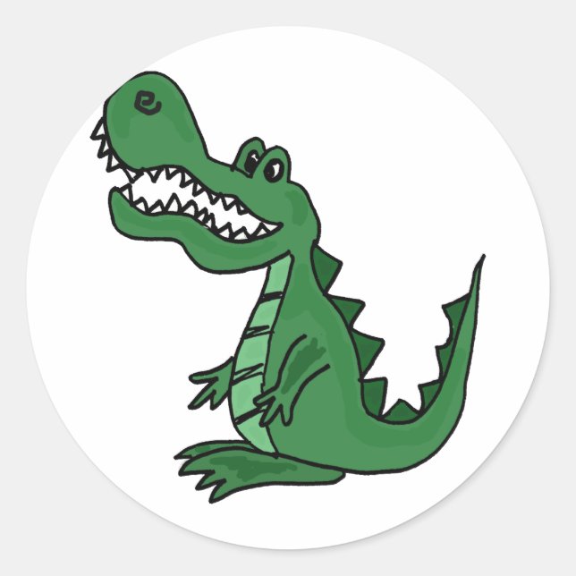XX-Gator-Cartoon Runder Aufkleber (Vorderseite)