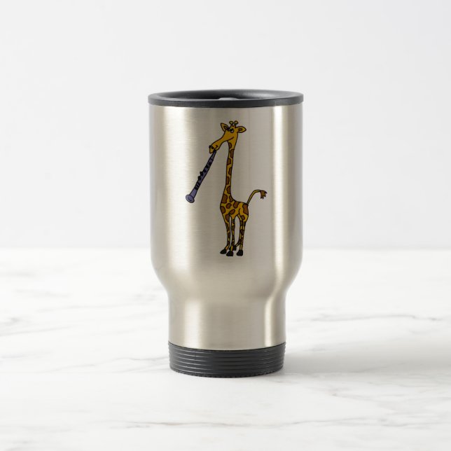 XX Giraffe, die den Clarinet spielt Reisebecher (Mittel)