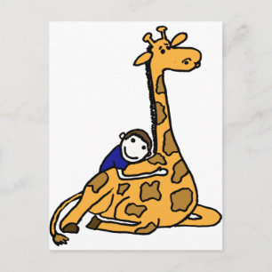 XX- Giraffe Hug Postkarte