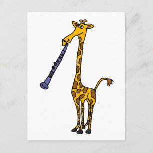 XX- Giraffe Playing the Clarinet Postkarte