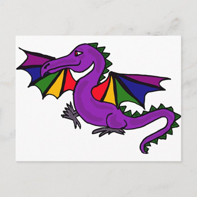 XX - Lila Drache Postkarte (Vorderseite)