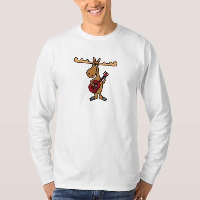 XX lustige Elche, die Gitarren-Cartoon spielen T-Shirt (Vorderseite)