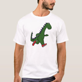 XX lustiger Joggendinosaurier mit roten T-Shirt